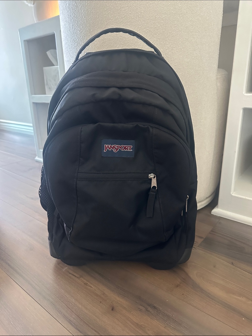 Jansport Black Backpack with Front Pocket